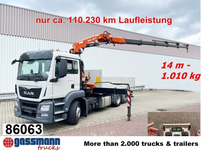 MAN TGS 26.360/400 6x2-4 BL, Lenk-/Lift, Kran Atlas - Camión caja abierta, Camión grúa: foto 1 MAN TGS 26.360/400 6x2-4 BL, Lenk-/Lift, Kran Atlas - Camión caja abierta, Camión grúa: foto 1