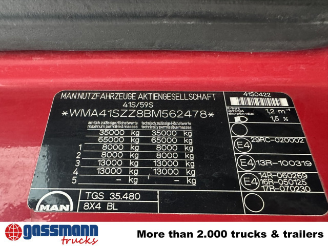 MAN TGS 35.400 8x4 BL, Schub-Knick bis 6,5m - Camión multibasculante: foto 5 MAN TGS 35.400 8x4 BL, Schub-Knick bis 6,5m - Camión multibasculante: foto 5