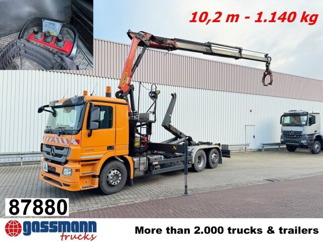Mercedes-Benz Actros 2541 L 6x2, Lenkachse, Meiller RK 20.65, - Camión multibasculante, Camión grúa: foto 1 Mercedes-Benz Actros 2541 L 6x2, Lenkachse, Meiller RK 20.65, - Camión multibasculante, Camión grúa: foto 1