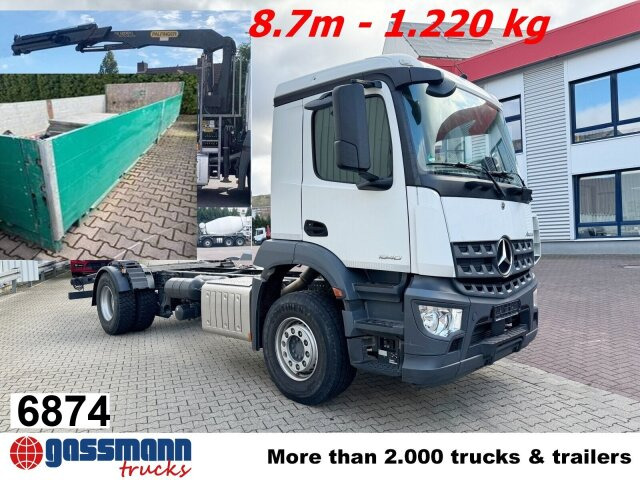 Mercedes-Benz Arocs 1840 L 4x2, Kran Palfinger PK12001L, - Camión caja abierta, Camión grúa: foto 1 Mercedes-Benz Arocs 1840 L 4x2, Kran Palfinger PK12001L, - Camión caja abierta, Camión grúa: foto 1