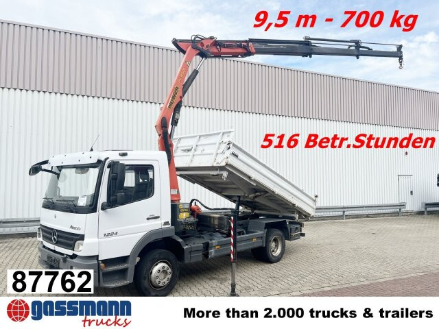 Mercedes-Benz Atego 1224 KK 4x2, 2x AHK, Kran Palfinger PK8501 - Camión volquete, Camión grúa: foto 1 Mercedes-Benz Atego 1224 KK 4x2, 2x AHK, Kran Palfinger PK8501 - Camión volquete, Camión grúa: foto 1