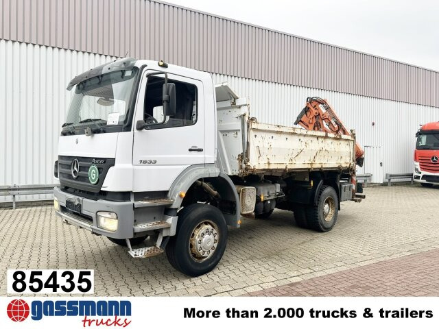 Mercedes-Benz Axor 1833 AK 4x4 mit Heckkran Atlas 105.2-A2L - Camión volquete, Camión grúa: foto 1 Mercedes-Benz Axor 1833 AK 4x4 mit Heckkran Atlas 105.2-A2L - Camión volquete, Camión grúa: foto 1