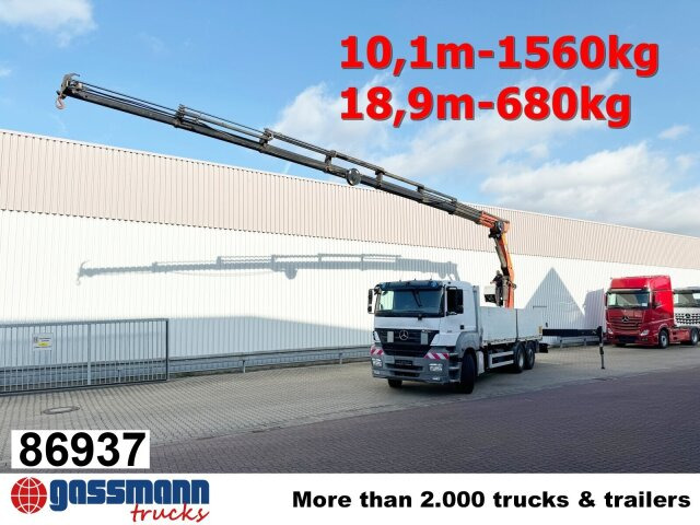 Mercedes-Benz Axor 2536/43 L 6x2 mit Heckkran Palfinger PK - Camión caja abierta, Camión grúa: foto 1 Mercedes-Benz Axor 2536/43 L 6x2 mit Heckkran Palfinger PK - Camión caja abierta, Camión grúa: foto 1