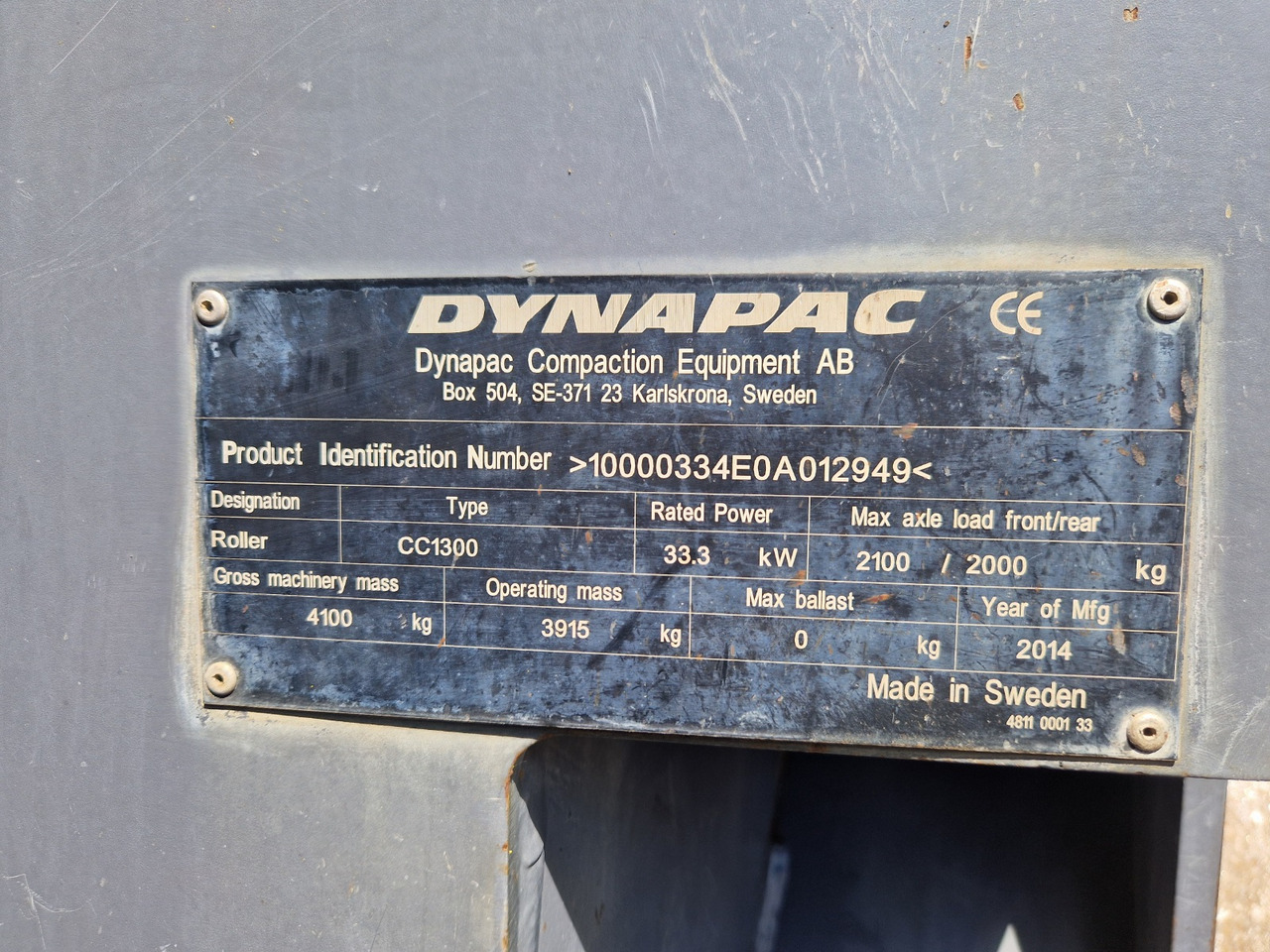 Apisonadora de asfalto DYNAPAC CC 1300: foto 8