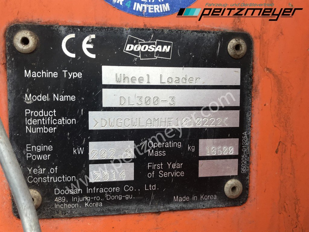 Cargadora de ruedas Doosan Radlader DL 300-3: foto 11