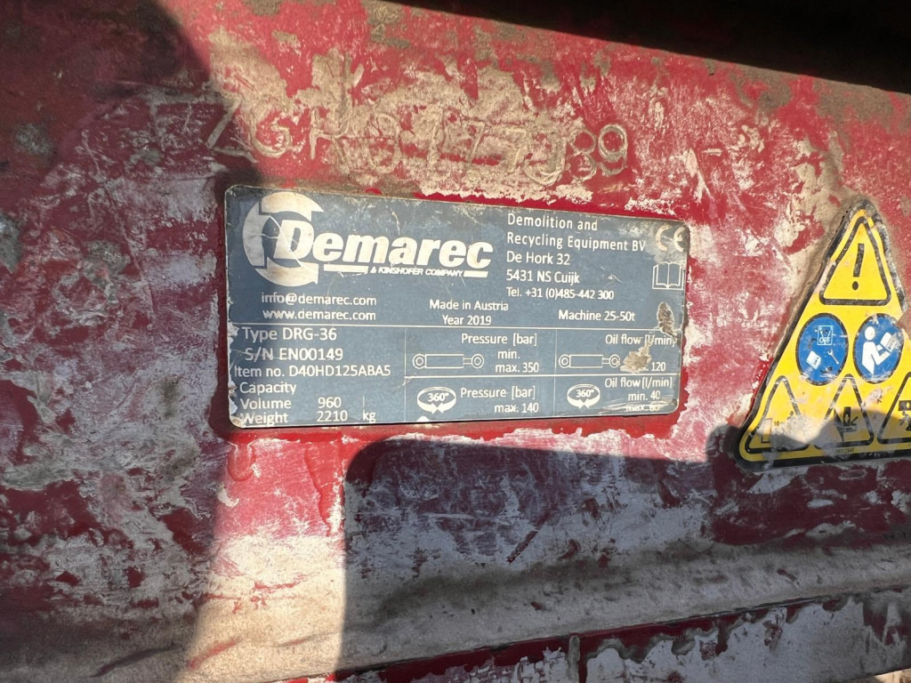 Demarec Sortiergreifer DRG 36 Anbaugeräte Baumaschinen Sortiergreifer 960Ltr. für Maschine 25-50to - Pinza de manipulación: foto 4 Demarec Sortiergreifer DRG 36 Anbaugeräte Baumaschinen Sortiergreifer 960Ltr. für Maschine 25-50to - Pinza de manipulación: foto 4