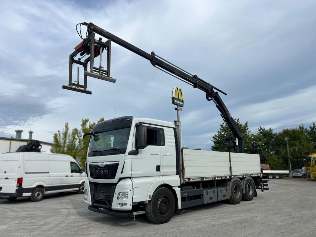 MAN TG-X 26.440 6x4 Pritsche Heckkran Hiab XS 166 - Camión caja abierta, Camión grúa: foto 1 MAN TG-X 26.440 6x4 Pritsche Heckkran Hiab XS 166 - Camión caja abierta, Camión grúa: foto 1