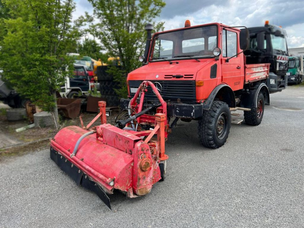 Mercedes-Benz Unimog U 424 2-Achs Allradkipper Front+Heckhydra - Camión volquete: foto 1 Mercedes-Benz Unimog U 424 2-Achs Allradkipper Front+Heckhydra - Camión volquete: foto 1