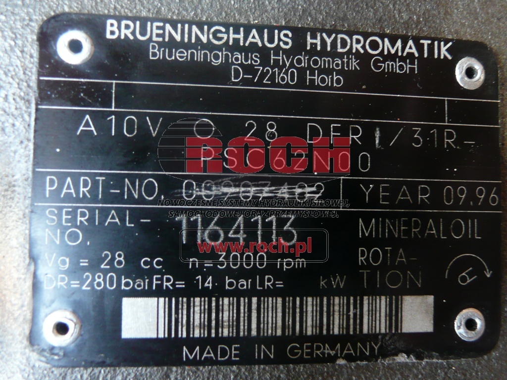 BRUENINGHAUS HYDROMATIK A10VO28DFR/31R-PSC62N00 00907402 - Bomba hidráulica: foto 2 BRUENINGHAUS HYDROMATIK A10VO28DFR/31R-PSC62N00 00907402 - Bomba hidráulica: foto 2