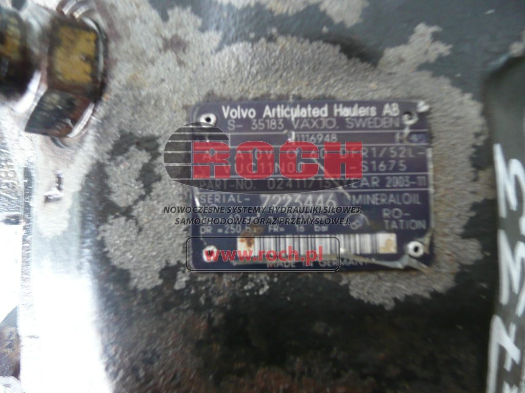 VOLVO AL A10VO60DFR1/52L-VUC11N00-S1675 02411713 11116948 - Bomba hidráulica: foto 1 VOLVO AL A10VO60DFR1/52L-VUC11N00-S1675 02411713 11116948 - Bomba hidráulica: foto 1