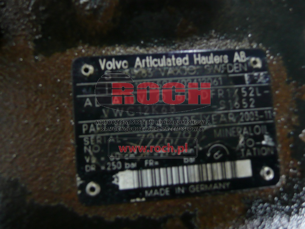 VOLVO AL A10VO60DFR1/52L-VWC12K68-S1652 11116595/ -2412-61 02411705 + AL A10VO28ED72/52L-VSC12N00T-S1126 11116595/ 02412061 02411725 - Bomba hidráulica: foto 1 VOLVO AL A10VO60DFR1/52L-VWC12K68-S1652 11116595/ -2412-61 02411705 + AL A10VO28ED72/52L-VSC12N00T-S1126 11116595/ 02412061 02411725 - Bomba hidráulica: foto 1