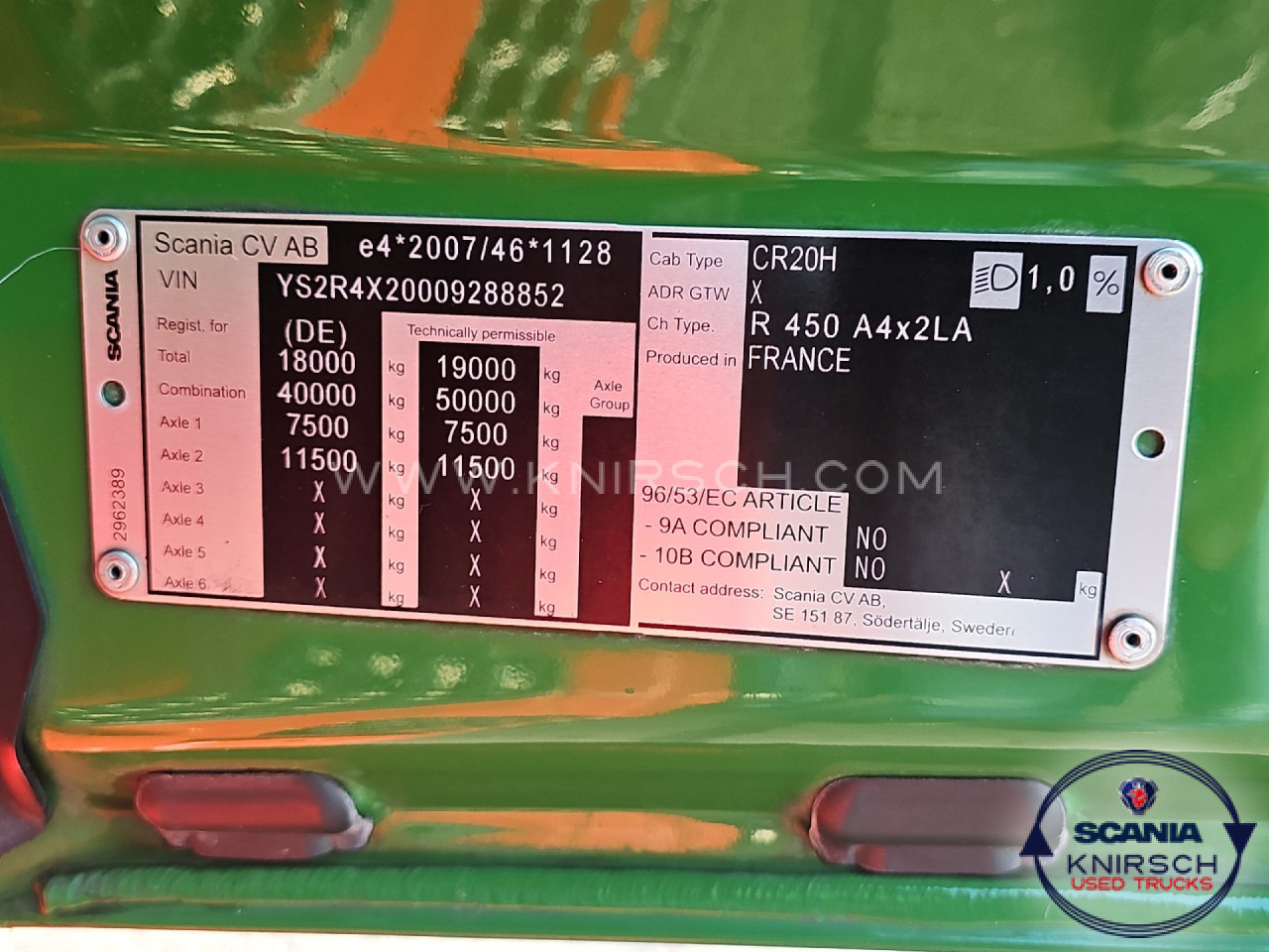 Cabeza tractora SCANIA R 450 A4x2LA Retarder Standklima: foto 12 Cabeza tractora SCANIA R 450 A4x2LA Retarder Standklima: foto 12