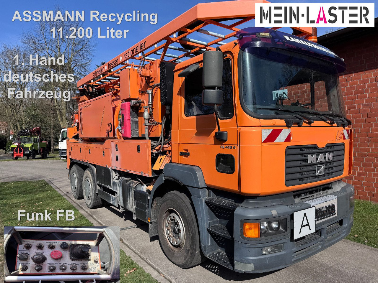 MAN FE 410 Assmann Saug HD Spüler Recycling + FB. - Limpieza de alcantarillado: foto 1 MAN FE 410 Assmann Saug HD Spüler Recycling + FB. - Limpieza de alcantarillado: foto 1