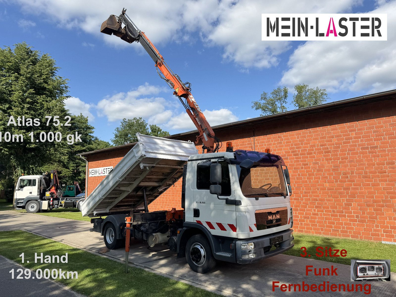 MAN TGL 8.150 3 S-Kipper Atlas 75 10m -1t. Funk FB - Furgoneta basculante: foto 1 MAN TGL 8.150 3 S-Kipper Atlas 75 10m -1t. Funk FB - Furgoneta basculante: foto 1