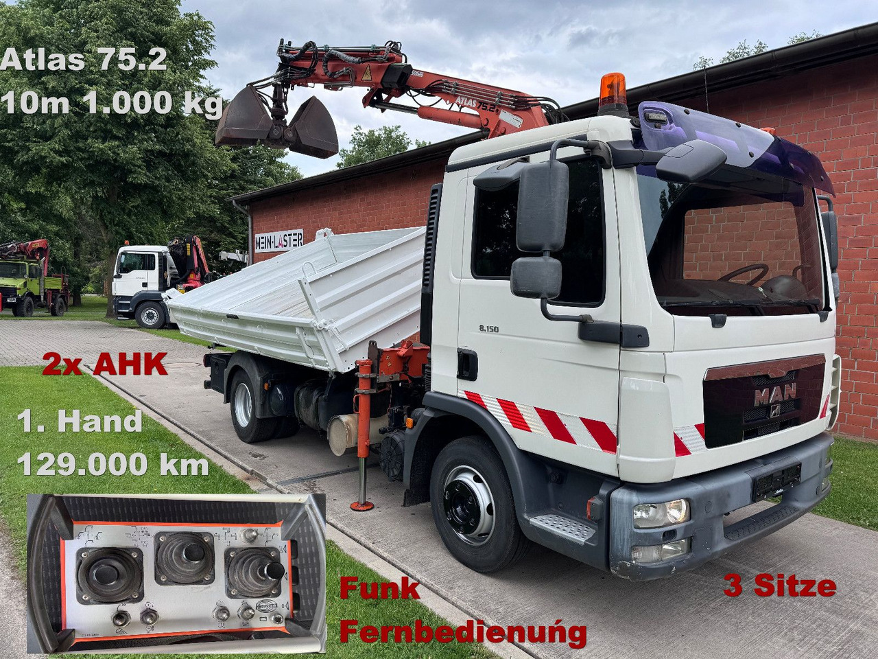 MAN TGL 8.150 3 S-Kipper Atlas 75 10m -1t. Funk FB - Furgoneta basculante: foto 1 MAN TGL 8.150 3 S-Kipper Atlas 75 10m -1t. Funk FB - Furgoneta basculante: foto 1