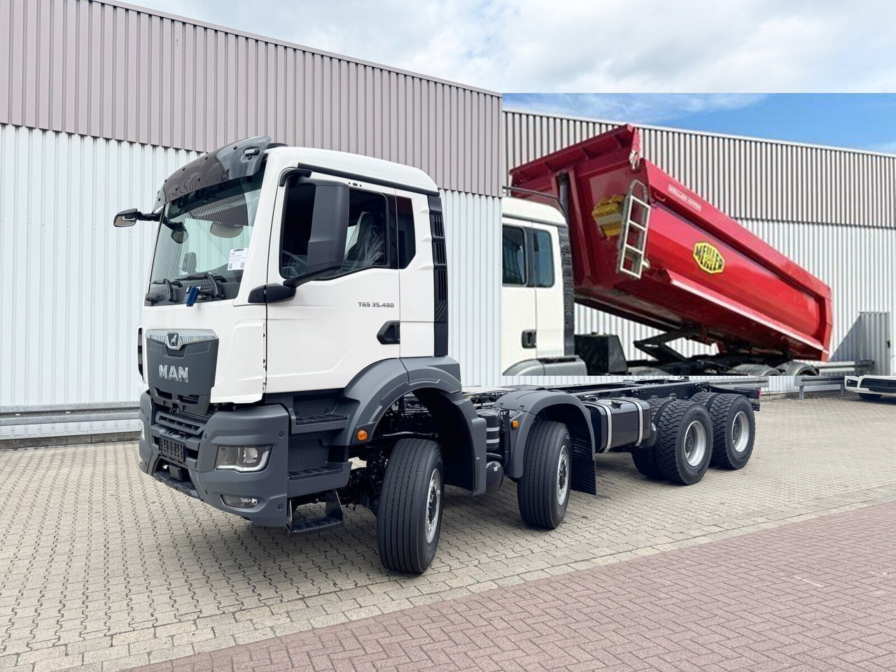 MAN TGS 35.480 8x8 BB CH TGS 35.480 8x8 BB CH, Meiller Stahlmulde 18m³ - Dúmper: foto 1 MAN TGS 35.480 8x8 BB CH TGS 35.480 8x8 BB CH, Meiller Stahlmulde 18m³ - Dúmper: foto 1