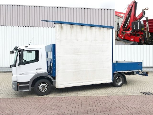 Mercedes-Benz Atego 1224 L 4x2 Atego 1224 L 4x2 Glastransporter, gegen Aufpreis Heckkran Fassi F95A21 - Camión caja abierta, Camión grúa: foto 1 Mercedes-Benz Atego 1224 L 4x2 Atego 1224 L 4x2 Glastransporter, gegen Aufpreis Heckkran Fassi F95A21 - Camión caja abierta, Camión grúa: foto 1