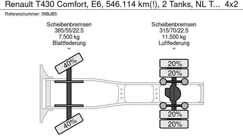 Cabeza tractora Renault T430 Comfort, E6, 546.114 km(!), 2 Tanks, NL Truck TOP!: foto 19 Cabeza tractora Renault T430 Comfort, E6, 546.114 km(!), 2 Tanks, NL Truck TOP!: foto 19