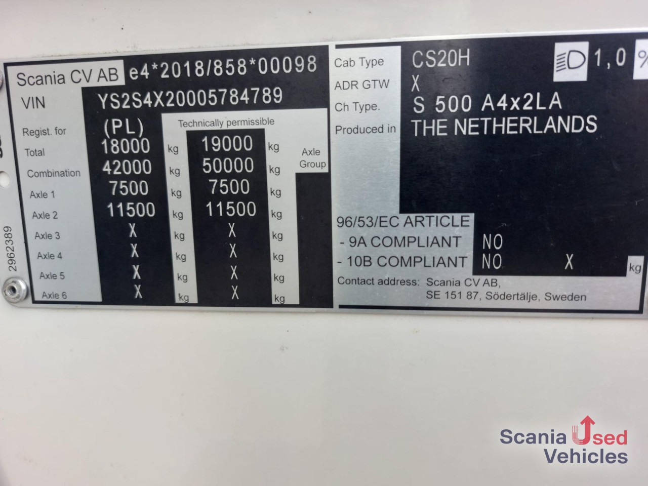 SCANIA S 500 A4x2LA Highline 4-Balg Luftfederung LEDER - Cabeza tractora: foto 5 SCANIA S 500 A4x2LA Highline 4-Balg Luftfederung LEDER - Cabeza tractora: foto 5