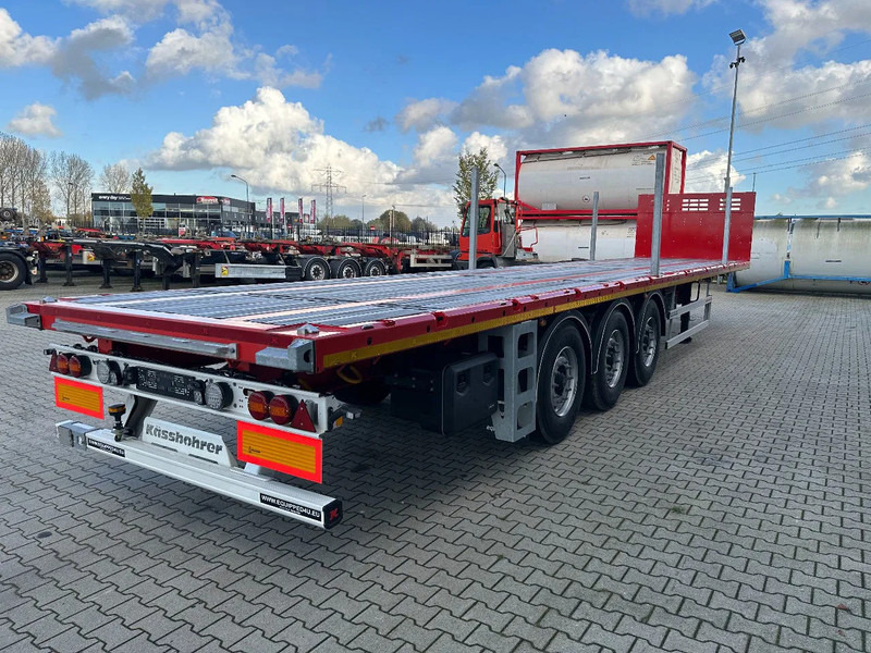 Kässbohrer nieuwe, direct leverbare Heavy-Duty platte oplegger, Heckbündig, Twistlocks (1x 40FT / 2x 20FT), rongpotten, schijfremmen, NL-re - Semirremolque plataforma/ Caja abierta: foto 3 Kässbohrer nieuwe, direct leverbare Heavy-Duty platte oplegger, Heckbündig, Twistlocks (1x 40FT / 2x 20FT), rongpotten, schijfremmen, NL-re - Semirremolque plataforma/ Caja abierta: foto 3