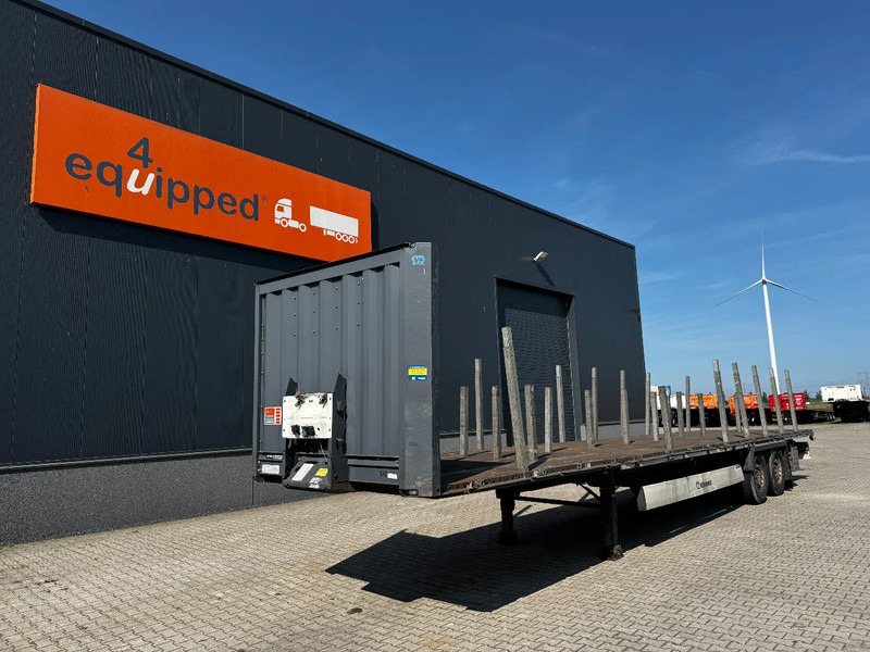 Krone originele platte oplegger met rongpotten + rongen, liftas, schijfremmen, NL-oplegger - Semirremolque plataforma/ Caja abierta: foto 1 Krone originele platte oplegger met rongpotten + rongen, liftas, schijfremmen, NL-oplegger - Semirremolque plataforma/ Caja abierta: foto 1