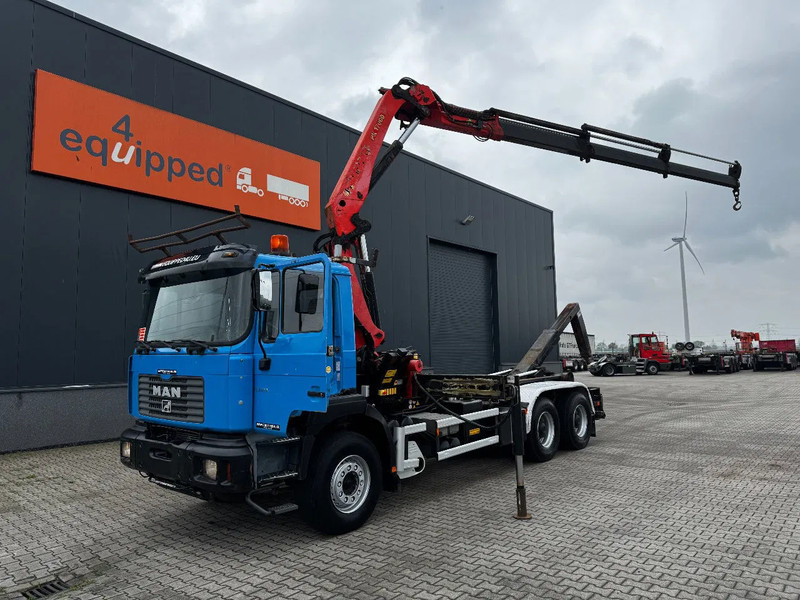 MAN FE 410A, 6x4, EURO 2, Palfinger PK17000 Crane + VDL HOOK, full spring, manual gearbox, MOT 9/2025 - Camión multibasculante, Camión grúa: foto 1 MAN FE 410A, 6x4, EURO 2, Palfinger PK17000 Crane + VDL HOOK, full spring, manual gearbox, MOT 9/2025 - Camión multibasculante, Camión grúa: foto 1