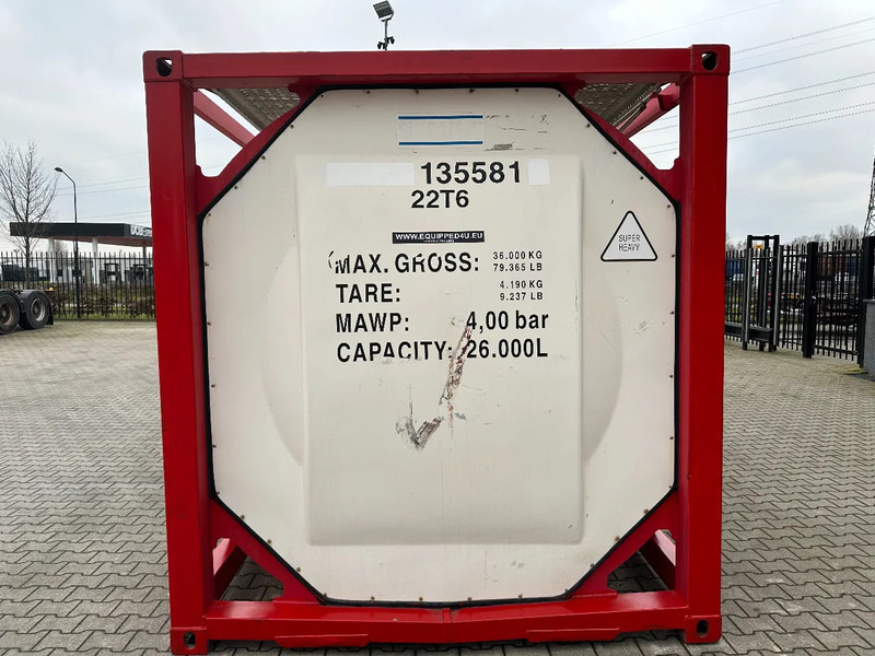 SINGAMAS 20FT ISO, 26.000L/1-COMP/3 BAFFELS/3 manholes, 5Y: 07-2027, L4BN, T11 - Tanque de almacenamiento: foto 5 SINGAMAS 20FT ISO, 26.000L/1-COMP/3 BAFFELS/3 manholes, 5Y: 07-2027, L4BN, T11 - Tanque de almacenamiento: foto 5