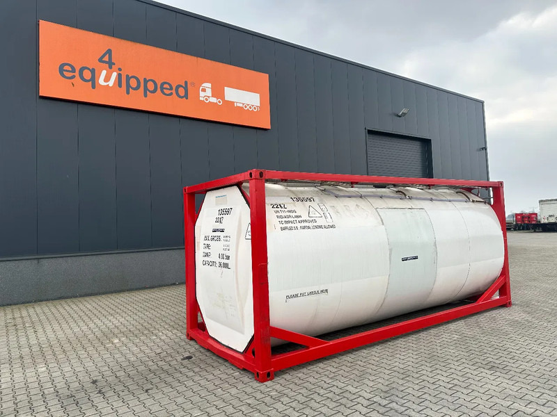 SINGAMAS 20FT ISO, 26.000L/1-COMP/3 BAFFELS/3 manholes, 5Y: 08-2027, L4BN, T11 - Tanque de almacenamiento: foto 1 SINGAMAS 20FT ISO, 26.000L/1-COMP/3 BAFFELS/3 manholes, 5Y: 08-2027, L4BN, T11 - Tanque de almacenamiento: foto 1