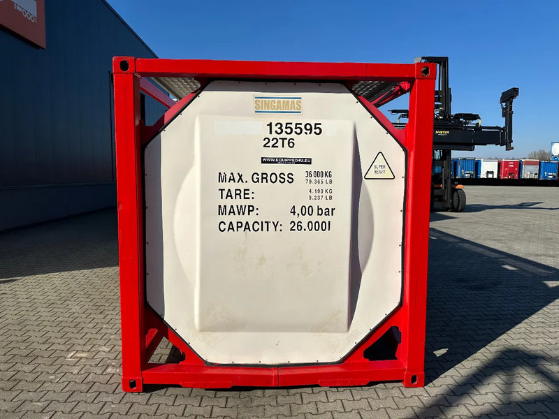 SINGAMAS 20FT ISO, 26.000L/1-COMP/3 BAFFELS/3 manholes, 5Y inspection: 06/2027, L4BN - Tanque de almacenamiento: foto 5 SINGAMAS 20FT ISO, 26.000L/1-COMP/3 BAFFELS/3 manholes, 5Y inspection: 06/2027, L4BN - Tanque de almacenamiento: foto 5
