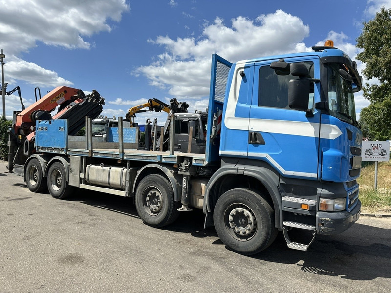 Scania G440 8x4 PRITSCHE + (25m!) KRAN PALFINGER PK78002 SH G 8x + WINCH - PLATFORM 6m25 - SCHALT - AP ACHSEN - BLATT - EURO 5 - BELGISCHE - Camión caja abierta, Camión grúa: foto 1 Scania G440 8x4 PRITSCHE + (25m!) KRAN PALFINGER PK78002 SH G 8x + WINCH - PLATFORM 6m25 - SCHALT - AP ACHSEN - BLATT - EURO 5 - BELGISCHE - Camión caja abierta, Camión grúa: foto 1