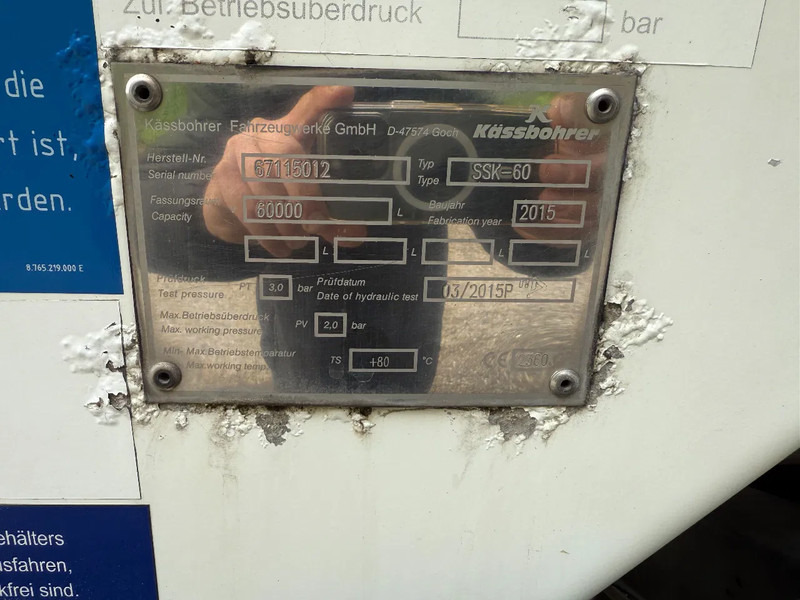 Semirremolque cisterna Kässbohrer SSK-60 Kipp-Silo 60.000liter TOP ZUSTAND HOLLAND TRAILER!!!!!!!!!: foto 20