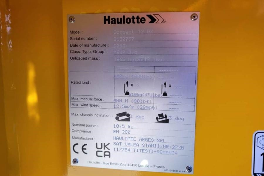 Plataforma de tijeras Haulotte Compact 12DX Valid Inspection, *Guarantee! Diesel,: foto 8