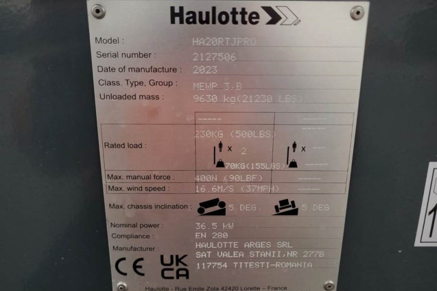 Haulotte HA20RTJ Pro Valid inspection, *Guarantee! 20.6 m W - Plataforma articulada: foto 5 Haulotte HA20RTJ Pro Valid inspection, *Guarantee! 20.6 m W - Plataforma articulada: foto 5