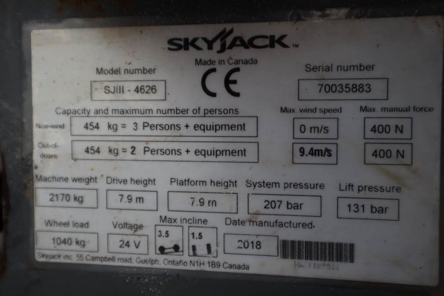 SkyJack SJ4626 ELECTRIC, 10M WORKING HEIGHT, 454KG CAPACIT - Plataforma de tijeras: foto 3 SkyJack SJ4626 ELECTRIC, 10M WORKING HEIGHT, 454KG CAPACIT - Plataforma de tijeras: foto 3