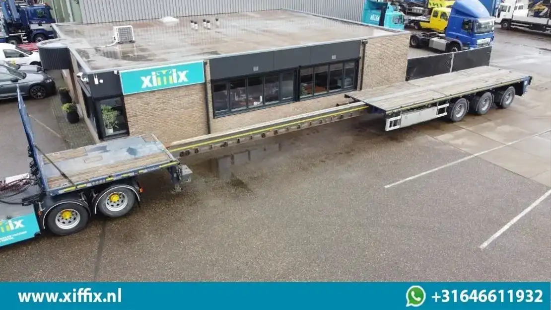 Goldhofer 3-ass. Vlakke uitschuifbare oplegger / 3x gestuurd - Semirremolque plataforma/ Caja abierta: foto 1 Goldhofer 3-ass. Vlakke uitschuifbare oplegger / 3x gestuurd - Semirremolque plataforma/ Caja abierta: foto 1