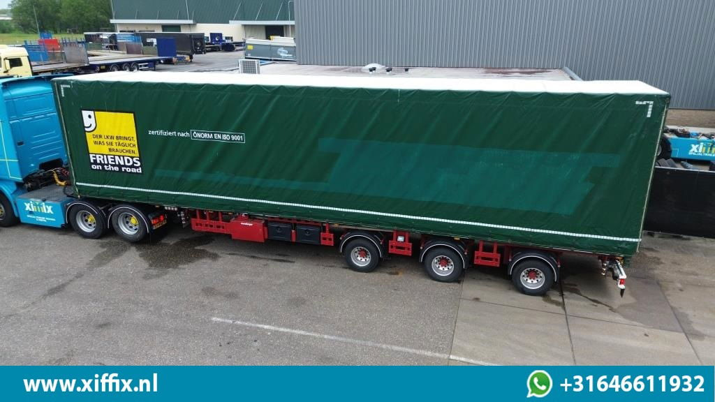 Meusburger 3-ass. Vlakke dubbel 2x uitschuifbare oplegger met huifopbouw / 3x ge - Semirremolque plataforma/ Caja abierta: foto 3 Meusburger 3-ass. Vlakke dubbel 2x uitschuifbare oplegger met huifopbouw / 3x ge - Semirremolque plataforma/ Caja abierta: foto 3