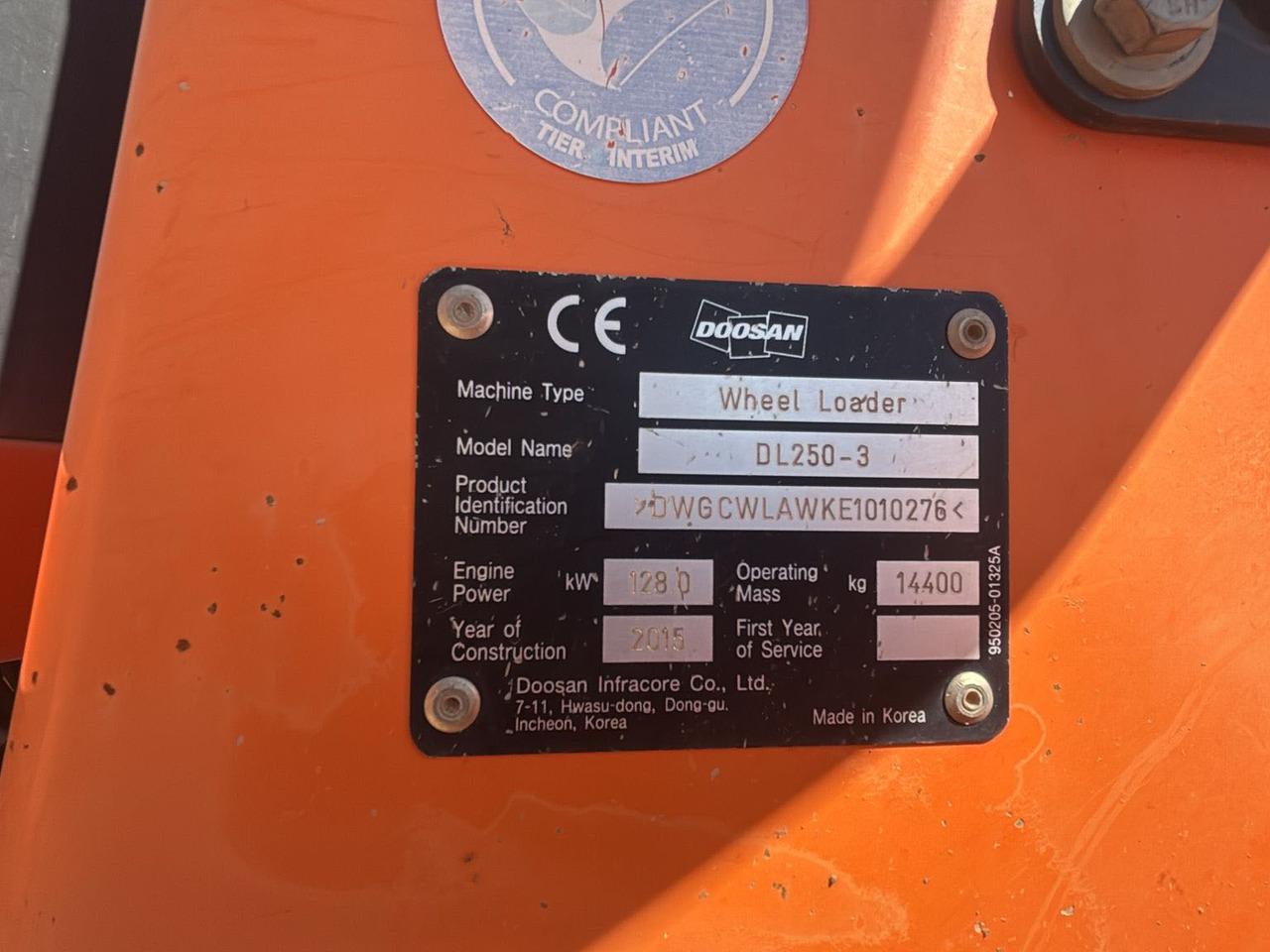 Cargadora de ruedas DOOSAN DL250-3: foto 11