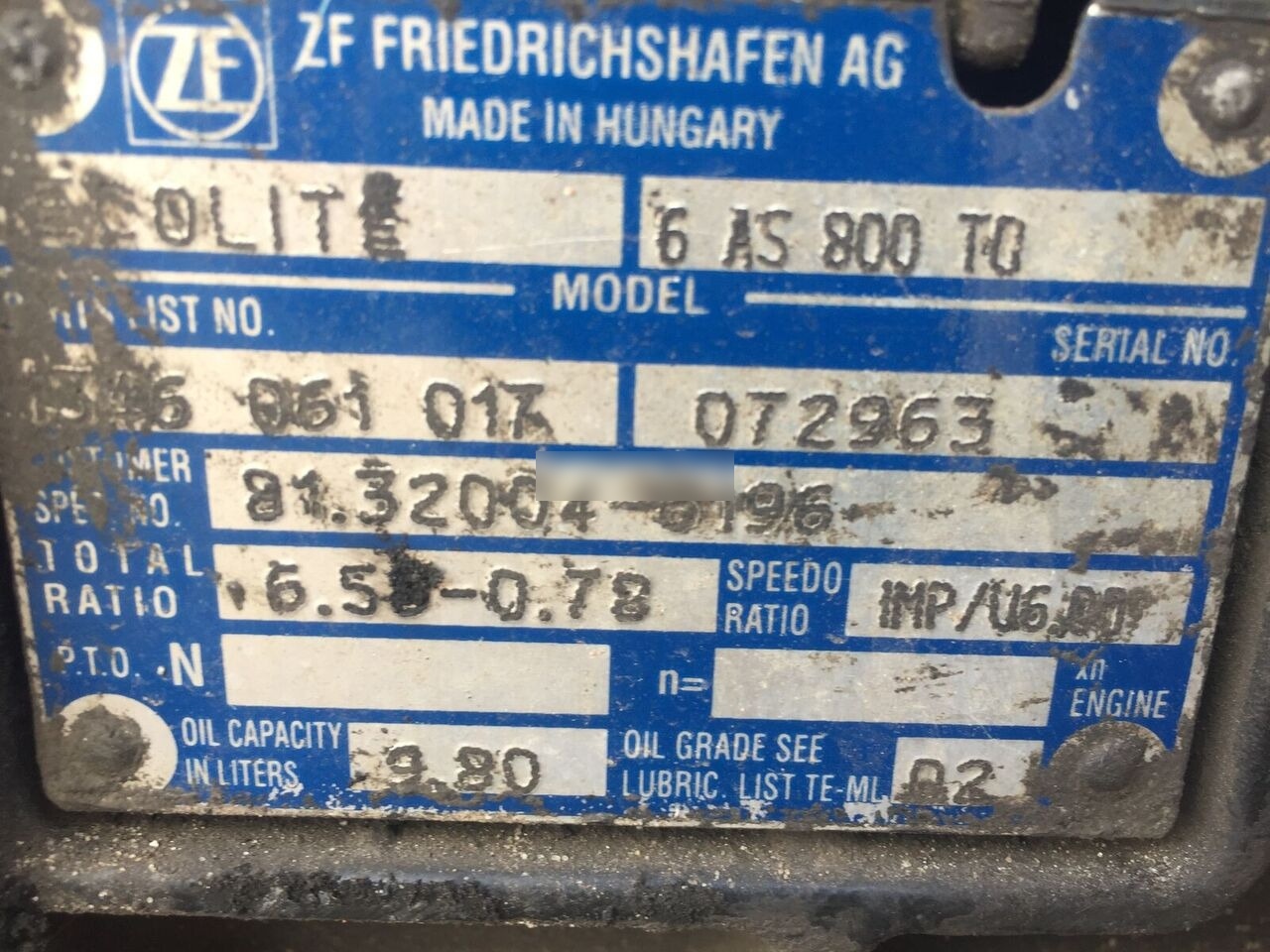ZF Ecolite 6AS800TO truck - Caja de cambios para Camión: foto 1 ZF Ecolite 6AS800TO truck - Caja de cambios para Camión: foto 1