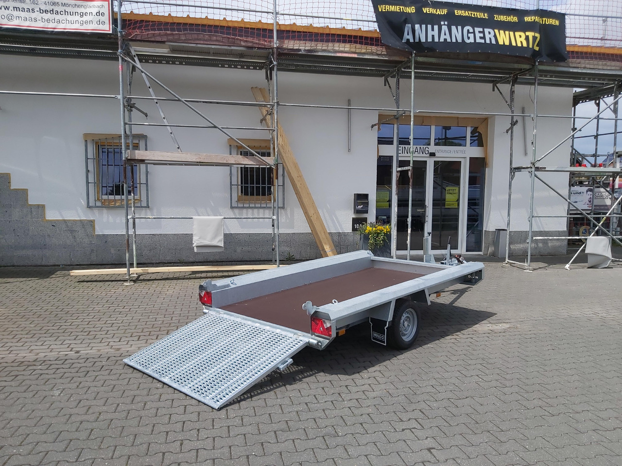 HULCO TERRAX Basic 294x150x27cm Heckrampe 100cm (M) 12" 1800kg - Remolque porta maquinaria: foto 2 HULCO TERRAX Basic 294x150x27cm Heckrampe 100cm (M) 12" 1800kg - Remolque porta maquinaria: foto 2
