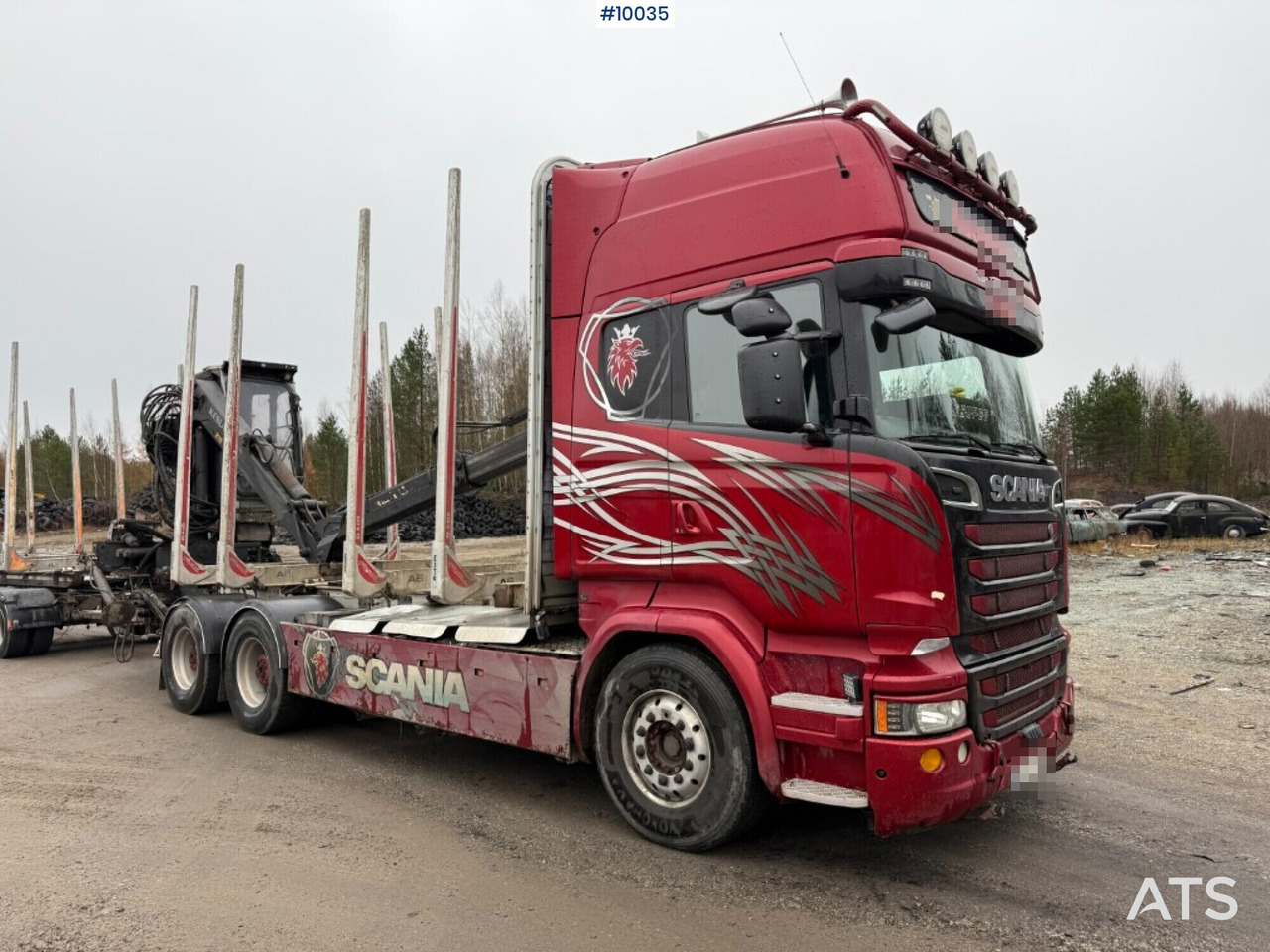 Scania R730 timber truck with crane and trailer (VIDEO) - Camión forestal, Camión grúa: foto 1 Scania R730 timber truck with crane and trailer (VIDEO) - Camión forestal, Camión grúa: foto 1