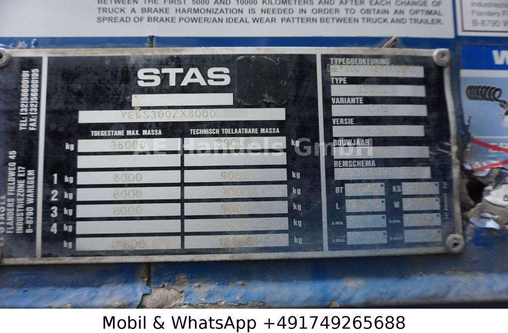 Semirremolque piso movil Stas S300ZX *75m³ / 24x8mm / Podest / Leiter / Wabco: foto 10