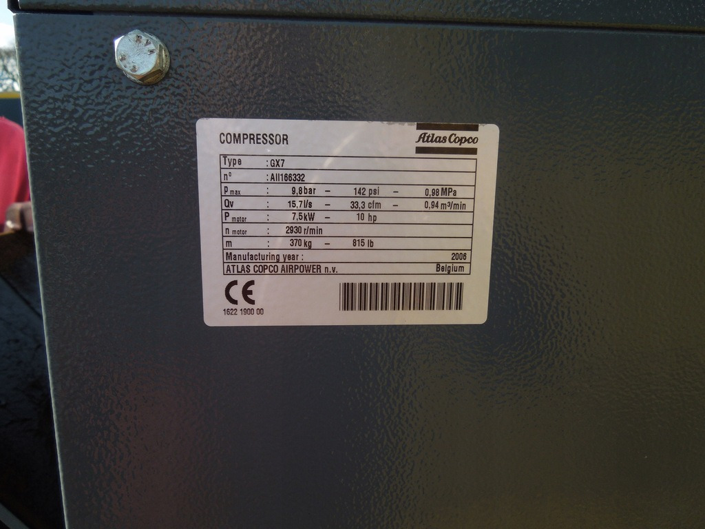 ATLAS COPCO GX7FF - Compresor de aire: foto 4 ATLAS COPCO GX7FF - Compresor de aire: foto 4