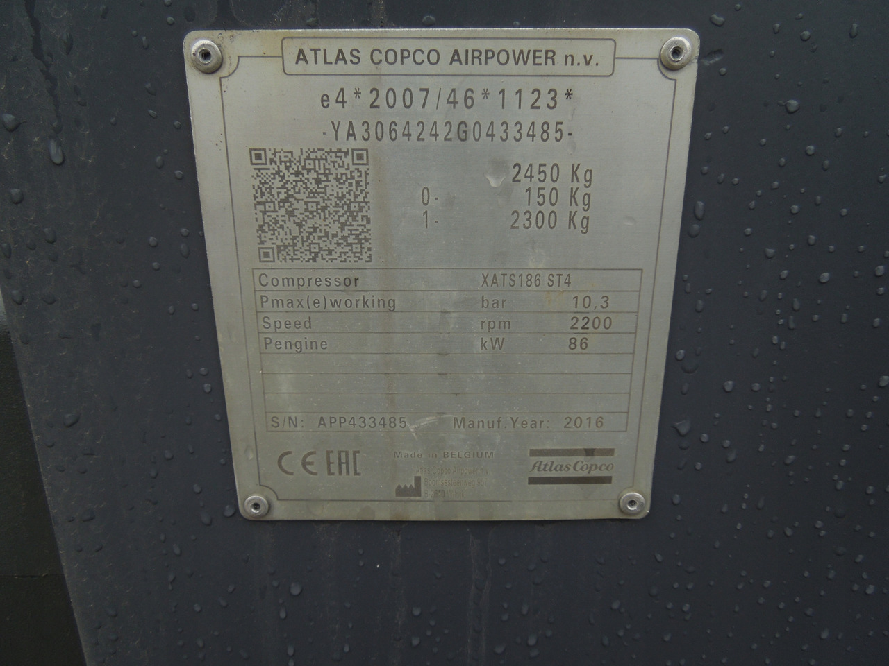Atlas copco XATS186 - Compresor de aire: foto 2 Atlas copco XATS186 - Compresor de aire: foto 2