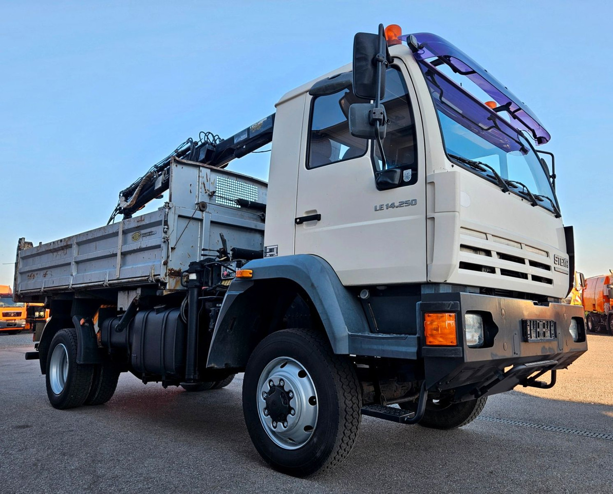 Camión volquete, Camión grúa MAN LE 14.250 4x4 HIAB 077BS-2 Kran Greifer: foto 10