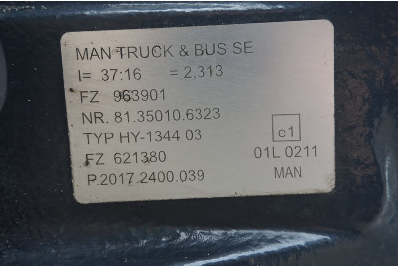 MAN HY-1344-03 37/16 I=2.31 - Eje posterior para Camión: foto 2 MAN HY-1344-03 37/16 I=2.31 - Eje posterior para Camión: foto 2