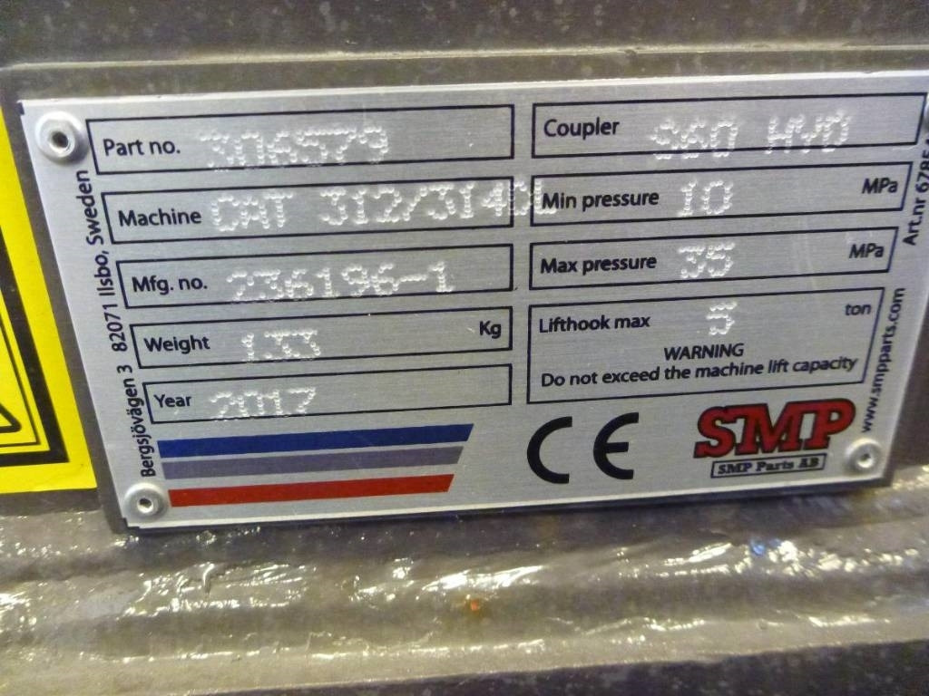 SMP S60 Redskapsfäste Nydel - Hidráulica para Maquinaria de construcción: foto 3 SMP S60 Redskapsfäste Nydel - Hidráulica para Maquinaria de construcción: foto 3