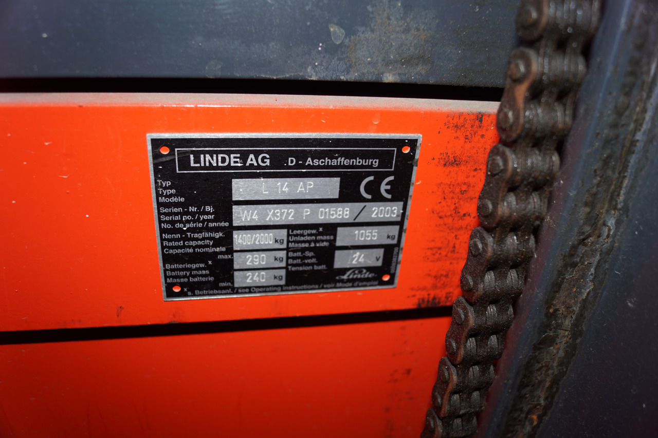 LINDE L14ap - Apilador: foto 4 LINDE L14ap - Apilador: foto 4