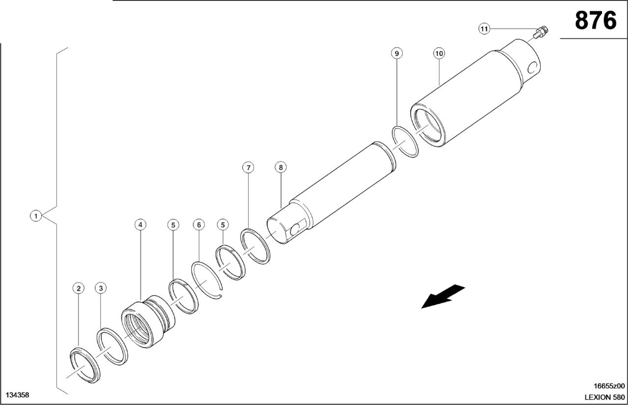 Claas Lexion 580 GŁOWICA CYLINDRA 0000853020 (Siłownik hydr. napinanie gumowych gąsienic) - Cilindro hidráulico para Maquinaria agrícola: foto 1 Claas Lexion 580 GŁOWICA CYLINDRA 0000853020 (Siłownik hydr. napinanie gumowych gąsienic) - Cilindro hidráulico para Maquinaria agrícola: foto 1
