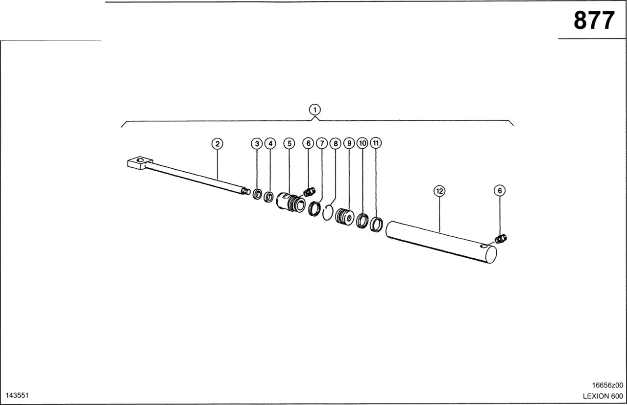 Claas Lexion 600 RURA CYLINDRA 0000868500 (Zbiornik ziarna-wspomaganie rozładunku;siłown. hydr.) - Cilindro hidráulico para Cosechadora de granos: foto 1 Claas Lexion 600 RURA CYLINDRA 0000868500 (Zbiornik ziarna-wspomaganie rozładunku;siłown. hydr.) - Cilindro hidráulico para Cosechadora de granos: foto 1
