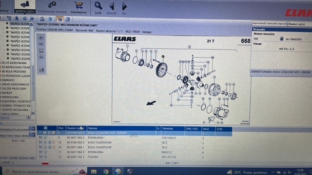 Claas lexion mechanizm róźnicowy tryb mechanizmu - Diferencial para Cosechadora de granos: foto 1 Claas lexion mechanizm róźnicowy tryb mechanizmu - Diferencial para Cosechadora de granos: foto 1